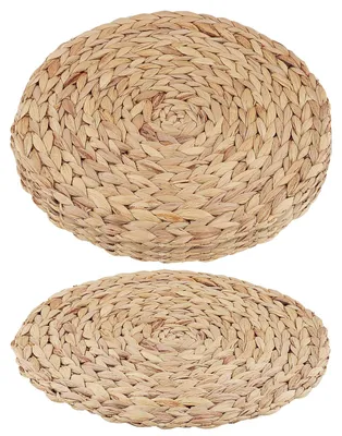 4er-Set runde Platzsets 30 cm, Wasserhyazinthe, geflochten, natur