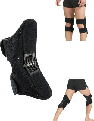 Produktbild von 1 Stück Kniebandage mit Stabilisator, Verstellbare Dreifach-Federunterstützung für Kniebeugen, Klettern und Rehabilitationfür Männer und Frauen