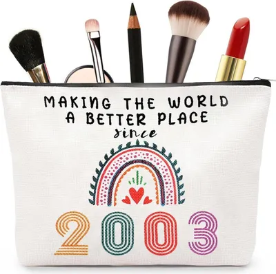 Obrázek produktu pro Aucuu Kosmetická taška Dámy Narozeniny Makeup Bag přenosné Makeup Bag víceúčelové Makeup Bag 18 Narozeniny ženy Guy Nejlepší přátelé