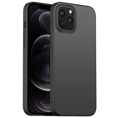 Immagine prodotto di custodia per iPhone 12 / 12 Pro, sottile PC opaco anti-impronta protettiva per iPhone 12 / iPhone 12 Pro Nero