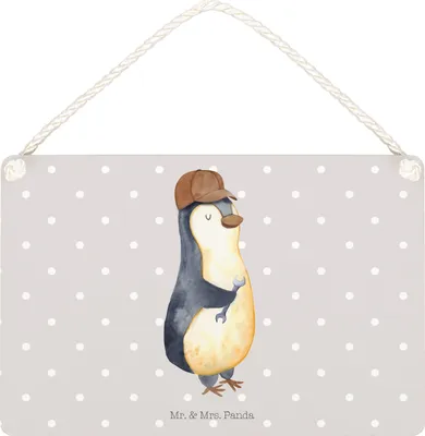 Produktbild von Mr. & Mrs. Panda hängeschild Wenn Papa es nicht reparieren kann, sind wir am Arsch DIN A5 - Grau Pastell - Geschenk, Vatertag, Muttertag, Holzschild, Türschild, Pinguin
