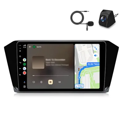 Produktbild von Android Autoradio mit Kamera und Mic Für VW Passat B8 2015-2020 CarPlay Android Auto WiFi GPS Navi RDS DSP DAB+ BT 10 Zoll 2+64GB