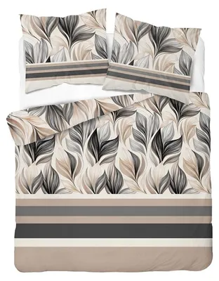 Produktbild von Bettwäsche, Satin-Bettwäsche, Hohe Qualität 200x220 6066a Beige, Blätter, KI-generiertes Bild