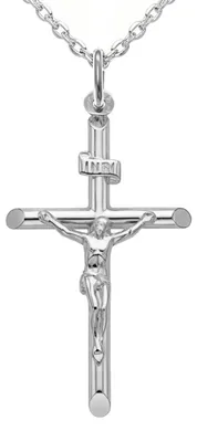 Productafbeelding van Zilveren Kruis Hanger met 45 cm Zilveren Ketting