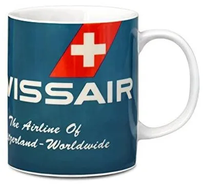 Zdjęcie produktu dla Kubek porcelanowy swissair do kawy 300 ml prezent dla mężczyzny