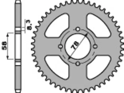 Immagine prodotto di Pignone posteriore in acciaio standard PBR 810 - 428