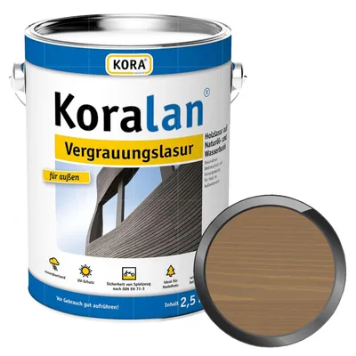 Produktbild von KORA Koralan Vergrauungslasur - 2.5 Liter (QUARZ) Wetterschutzlasur