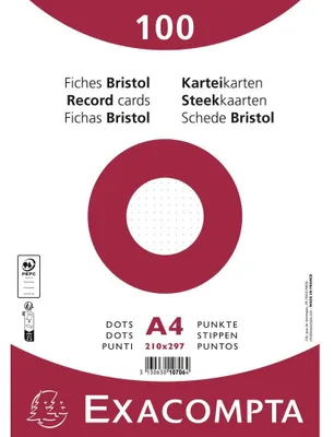 Produktbild von Karteikarten A4 dots 100St/Pkg weiß