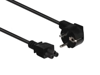 Immagine prodotto di Cavo Alimentazione Nero Cee 7/7 90° + C5 L=1,8 M H05Vv-F 3G0,75 Mm²