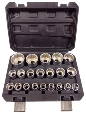 Immagine prodotto di Set di chiavi a bussola spline 1/2" STONER SK-021-03-ST, da 8 a 36 mm, 21 pezzi, acciaio CrV