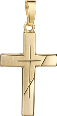 Produktbild von Kreuz Anhänger Gold 585 mit Diamantschliff Goldkreuz