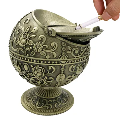Produktbild von Retro Kreativer Winddichter Aschenbecher mit Deckel Zigarette Metall Tragbarer Zigarrenaschenbecher Geruchsbeseitiger Outdoor Indoor Cyan