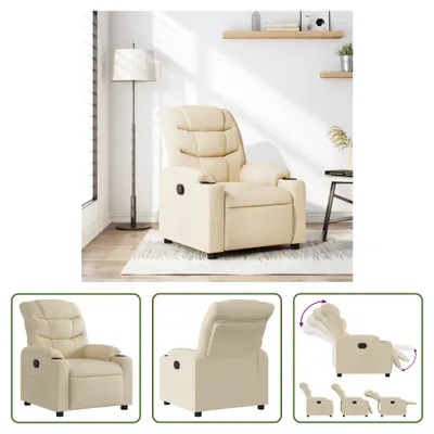 Image de The Living Store Relaxsessel Creme Stoff