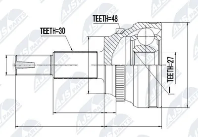 Produktbild von NTY Gelenksatz Antriebswelle Vorne Links Vorne Rechts für TOYOTA AVENSIS Kombi (T25) NPZ-TY-089