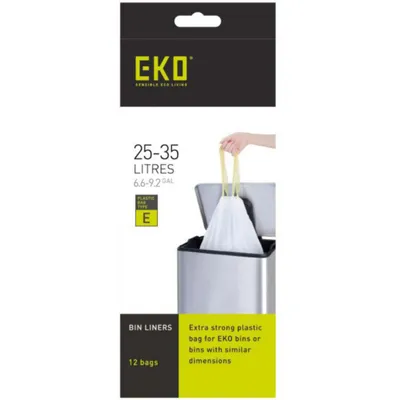 Produktbild von EKO - Abfallbeutel EKO MDPE Typ E Trekb 55x70cm 25-35L Weiß | Ein 6 roly x 12 Stück
