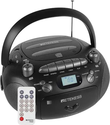 Image de Lecteur CD avec lecteur de cassettes et radio fonctionnant sur piles - USB, SD, TF, stéréo, idéal pour les seniors et les enfants