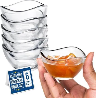Immagine prodotto di Set di ciotole in vetro impilabili, 6 pezzi, 66 ml, per snack, dessert e insalate