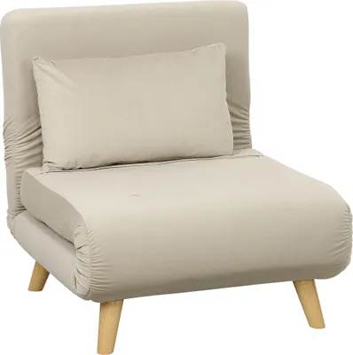 Immagine prodotto di Poltrona letto HOMCOM, poltrona pieghevole con funzione letto, portata fino a 120 kg, beige