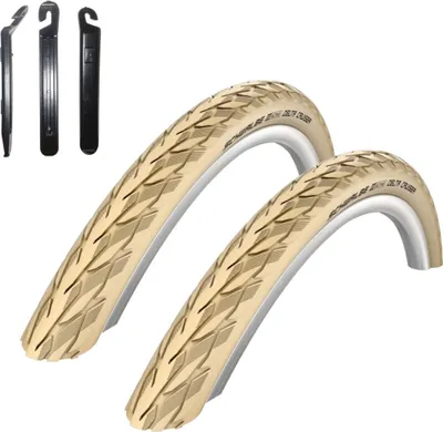 Produktbild von 2 x Schwalbe Delta Cruiser Decke Creme 37-622 (28 x 1,40)  inkl. Reifenheber