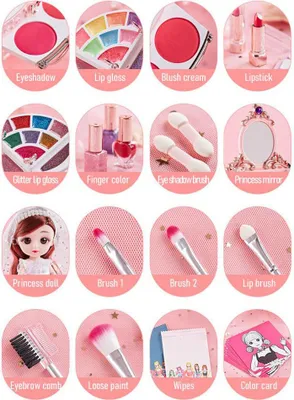 Image de Fille Maquillage Set Princesse Cosmétiques Maquillage Enfants Jouets de Rôle pour Enfants