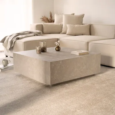 Produktbild von Home Deluxe - Couchtisch Amiri XL - Farbe: Beige, Größe: 95 x 95 cm, MDF Platte, bereits fertig montiert I Wohnzimmertisch Beistelltisch Sofatisch