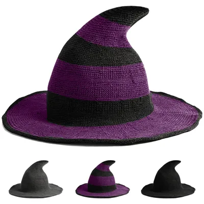 Hexenhut für Damen, faltbar, lila, Halloween
