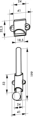 Image de Verrou à plaquer pour fenêtre, à coulisse, 250mm, nickel satin - THIRARD