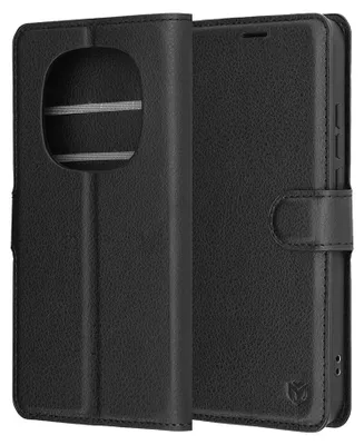 Produktbild von Techsuit – Leather Folio Leder-Klapphülle für Xiaomi Redmi Note 15 Pro 5G – schwarz