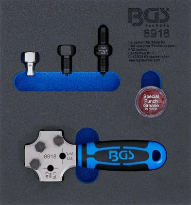 Image de BGS Garniture de servante d'atelier 1/6 : appareil à border SAE et DIN 4,75 mm (3/16") - 8918
