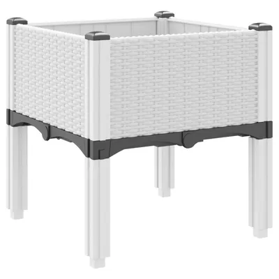 Zdjęcie produktu dla vidaXL Sadzarka z nogami biała 40x40x42 cm PP