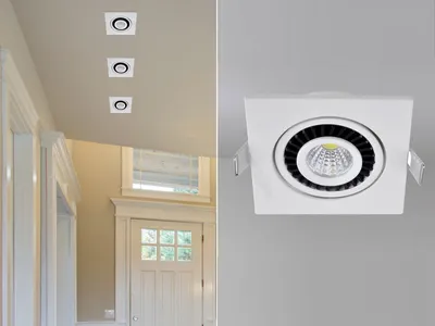 Produktbild von LED Deckeneinbaustrahler eckig Weiß 3 Watt Spot schwenkbar - Einbauleuchte innen