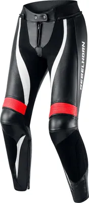 Produktbild von Rebelhorn Rebel Damen Motorrad Lederhose, schwarz/rot/weiß, 42
