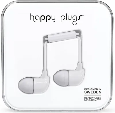 Produktbild von Happy Plugs In-Ear, Kabelgebunden, 20 - 20000 Hz, Anrufe/Musik, Kopfhörer, Weiß