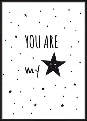 Image de Image Poster dans un cadre 33x43 cm Étoile PD012