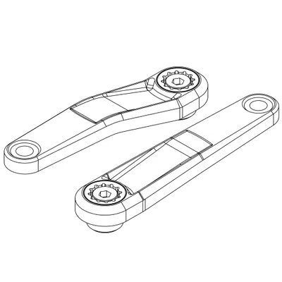 Produktbild von windmeile | Lekkie Buzz Bars Pedalarme, Left Offset Square Drive 160mm, V3.1, Silber and Rot, Kurbeln für Bafang BBS01/02/HD, E-Bike, Pedelec