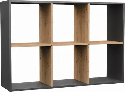 Produktbild von Bücherschrank 2X3, Bücherregal, Würfelregal, Dunkelgrau