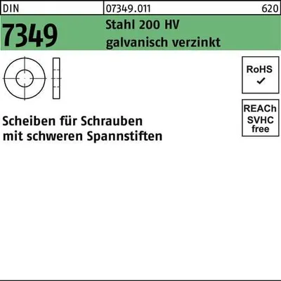 Produktbild von Reyher  7349 U-Scheiben 10,5 x25x 4,0 galv. verzinkt (500 Stück)