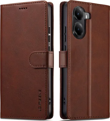 Produktbild von Hülle für Xiaomi Poco X7 Pro, Klapphüllen Brieftasche Leder Magnetverschluss Ständer Schutzhülle Braun
