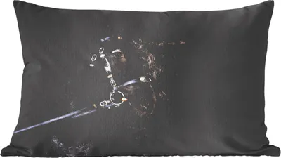 Produktbild von MuchoWow® Zierkissen Sofakissen Wohnzimmer Dekokissen 50x30 cm Pferd - Halfter - Mähne - Wohnzimmerdekoration - Polster mit Photo