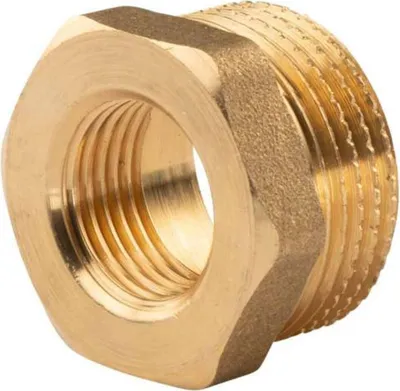 Produktbild von Messing Gewinde-Fitting Reduzierung 1'AG (DN 25) - 1/2'IG (DN 15) - schwere Ausführung