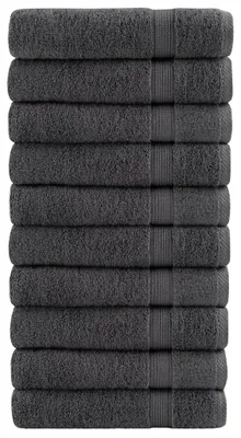 Image de vidaXL Serviettes SOLUND Premium, 10 pièces, anthracite, 50 x 100 cm, 600 g/m²