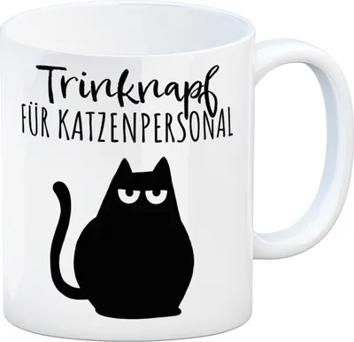 Produktbild von Katze Kaffeebecher mit Spruch Trinknapf für Katzenbesitzer