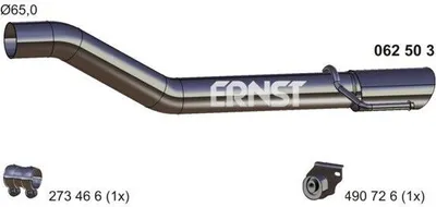 Produktbild von ERNST Abgasrohr Auspuffrohr für OPEL Astra J Sports Tourer (P10) Hinten 062503
