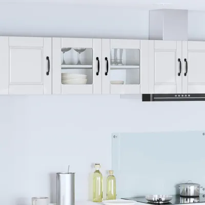 Produktbild von vidaXL Wandglas-Schrank PORTO Hochglanz Weiß 80 x 31 x 40 cm