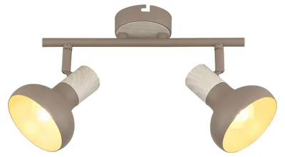 Immagine prodotto di Lampada da soffitto effetto legno Puerto marrone 2xE14x40W in metallo, dimensioni: 19x37x10 cm, IP20, Candellux