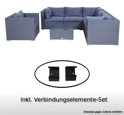 Produktbild von Poly Rattan Gartenmöbel Memphis anthrazit Tisch Garten Möbel Set Lounge Gartenlounge Sitzgruppe Garnitur