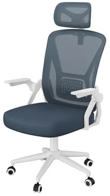 Immagine prodotto di Sedia da ufficio ergonomica, regolabile in altezza, rivestimento in rete traspirante, girevole a 360° con funzione oscillante, grigio scuro