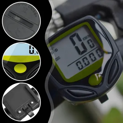 Produktbild von Kabelloser Fahrradcomputer Wasserdicht – Beleuchteter Tacho – 14 Funktionen – Drahtlos – Schwarz