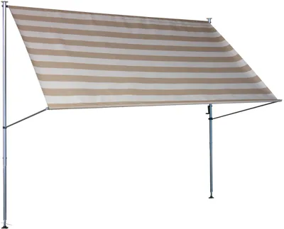 Produktbild von Klemmmarkise Premium 200 cm Streifen taupe