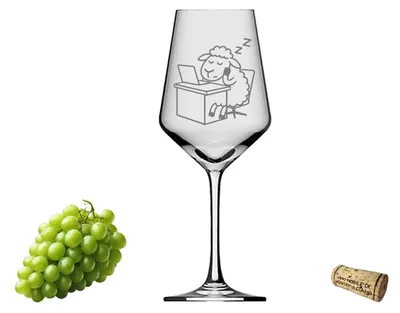 Produktbild von Puppa Schaf Weinglas spülmaschinenfest 350ml für kreative Momente und Entspannung